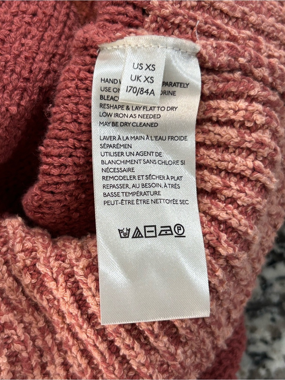 Free People Southport Beach Cardigan Chunky Knit Oversized In Blushes Combo XS - Picture 10 of 14